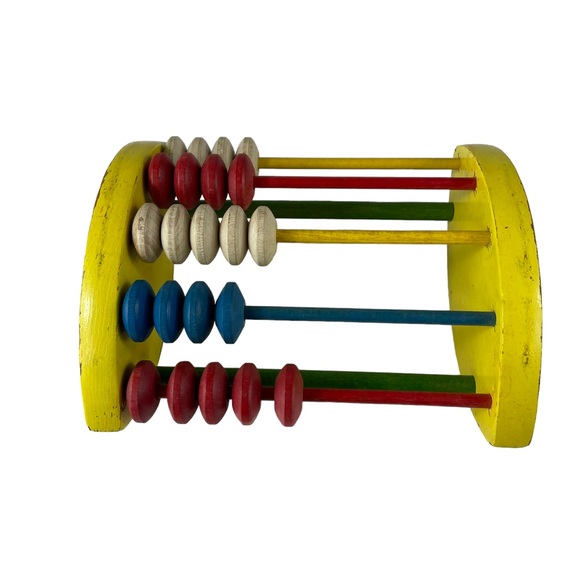 Vintage Wooden Playskool Mathematic Abacus Math Learning Simple Montessori Kid - Picture 3 of 16